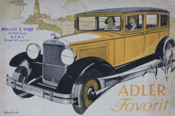 Adler Favorit Modelprogram 1930 Carbrochure (2086)